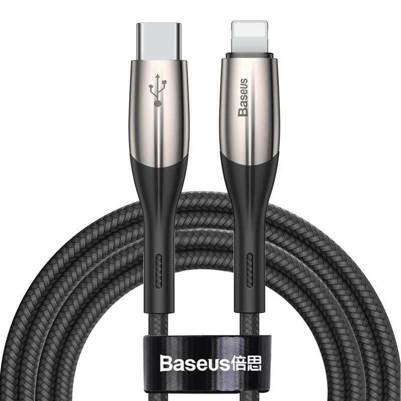 Kabel Baseus USB-C Lightning, 18W, 2m černý, Kabel, Baseus, USB-C, Lightning, 18W, 2m, černý