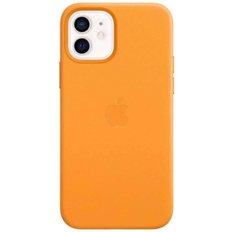 Kryt na mobil Apple Leather Case s MagSafe pro iPhone 12 mini - měsíčkově oranžový