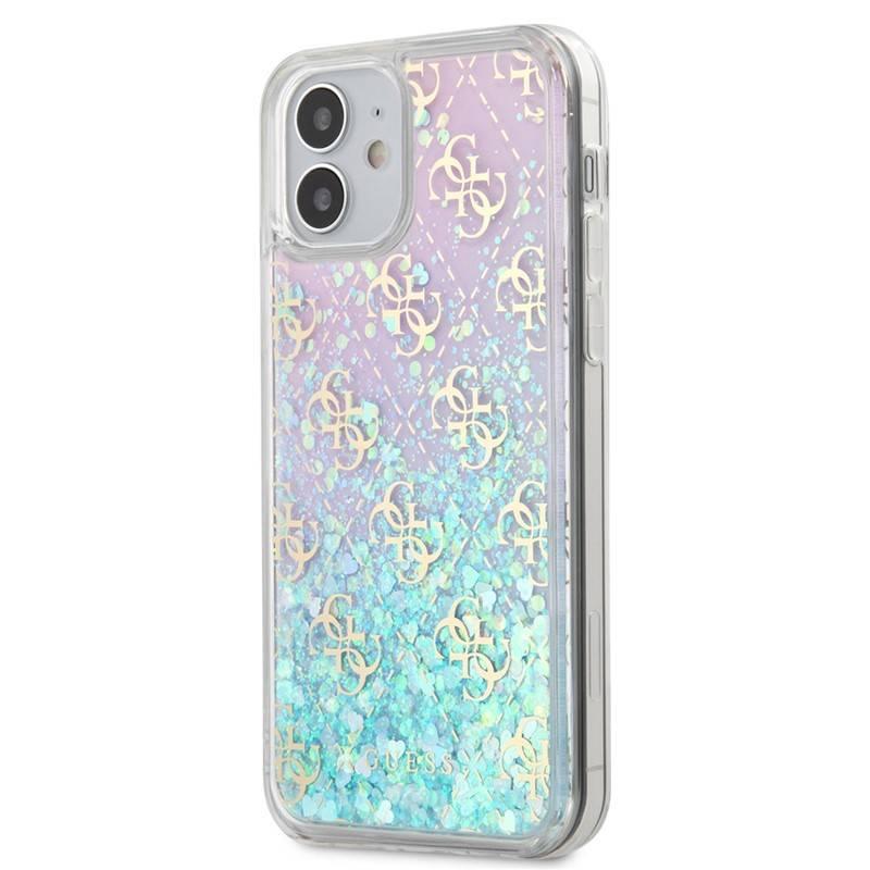 Kryt na mobil Guess 4G Liquid Glitter na Apple iPhone 12 mini - Iridescent