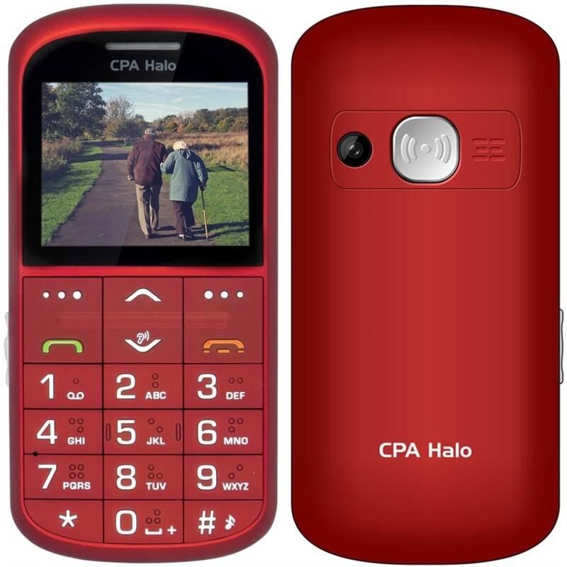 Mobilní telefon CPA Halo Halo 11 Pro Senior s nabíjecím stojánkem červený