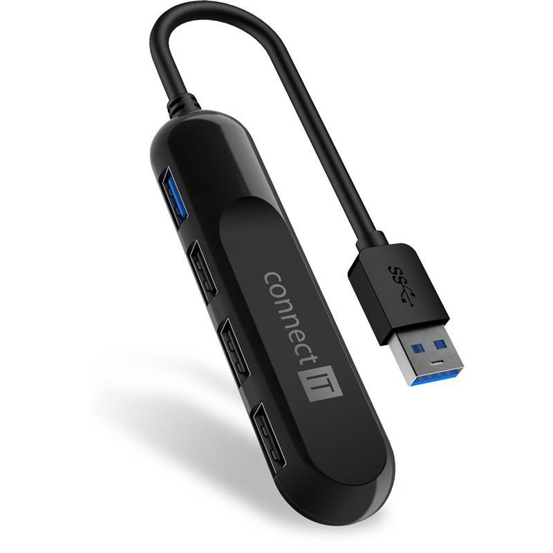 USB Hub Connect IT USB 3.0 USB 3.2, 3x USB 2.0 černý