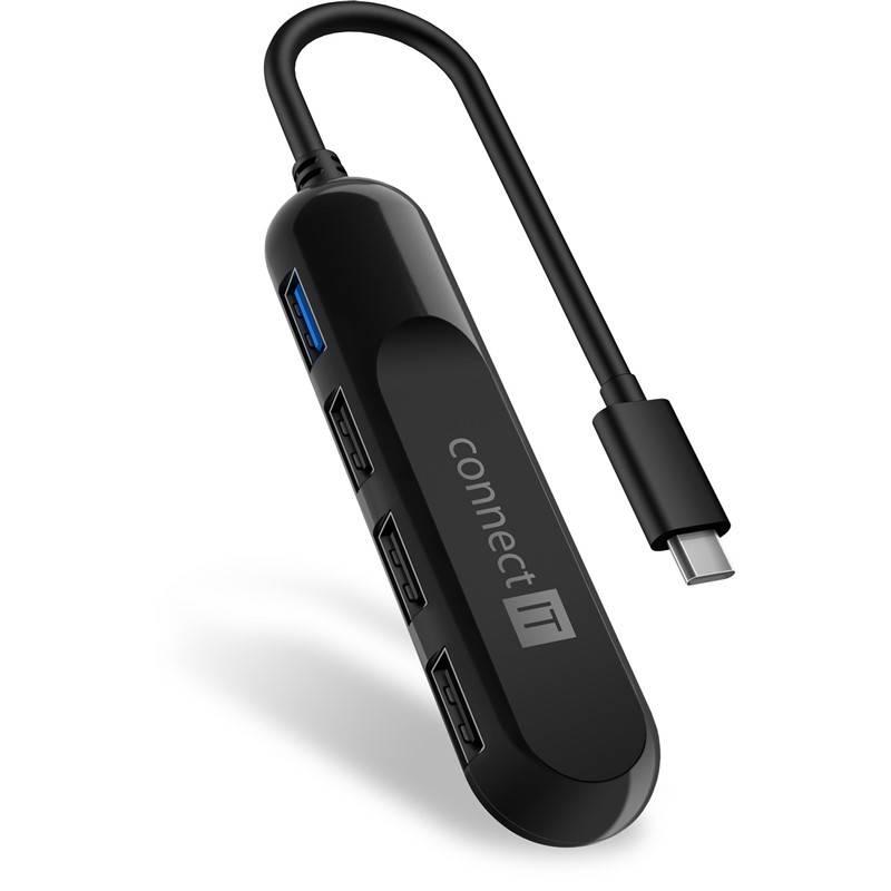 USB Hub Connect IT USB-C USB 3.2, 3x USB 2.0 černý