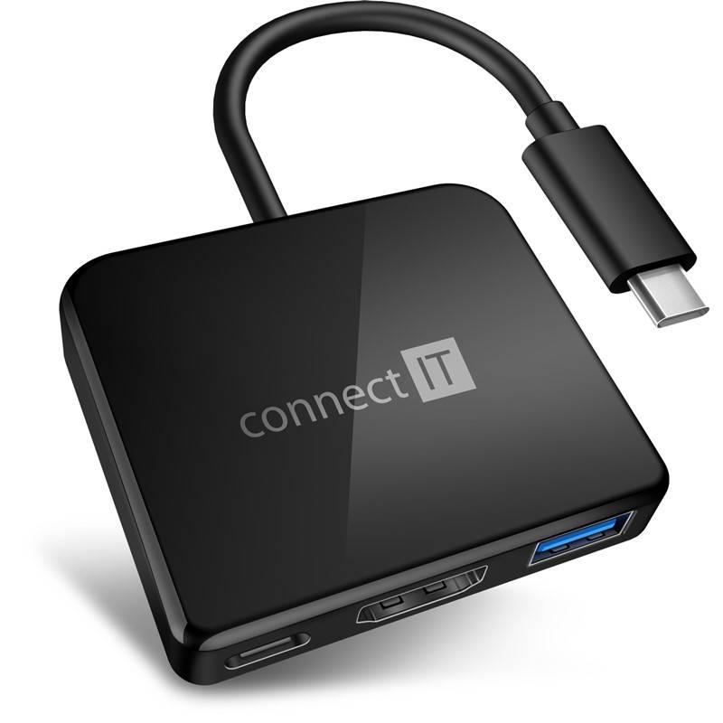 USB Hub Connect IT USB-C USB-C, HDMI, USB 3.0 černý