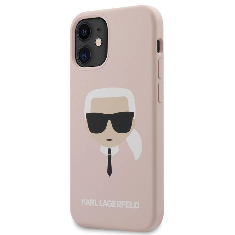 Kryt na mobil Karl Lagerfeld Head na Apple iPhone 12 mini růžový