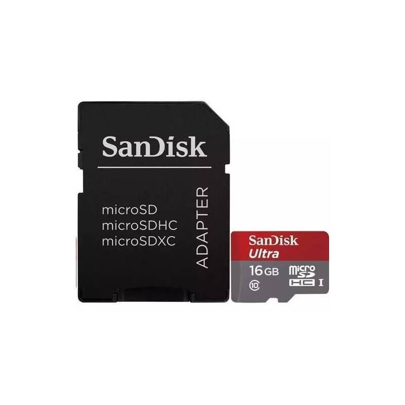 Paměťová karta Sandisk Micro SDHC Ultra Android 16GB UHS-I U1 adapter, Paměťová, karta, Sandisk, Micro, SDHC, Ultra, Android, 16GB, UHS-I, U1, adapter