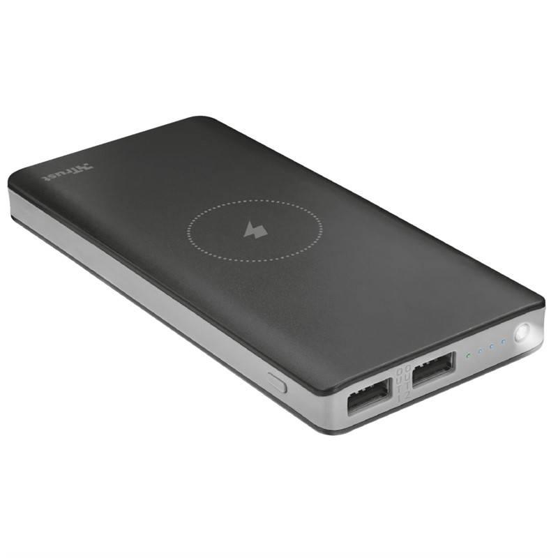 Powerbank Trust Primo Wireless Charging 8 000mAh černá