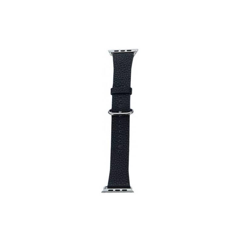 Řemínek COTEetCI na Apple Watch 42 44mm, kožený černý