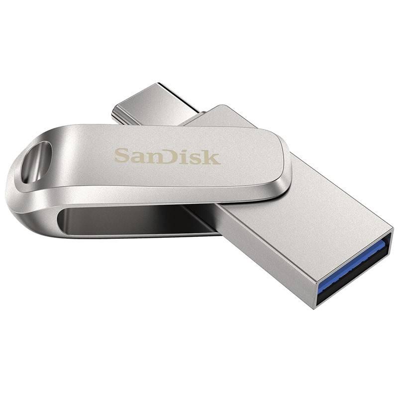 USB Flash Sandisk Ultra Dual Luxe 128GB USB USB-C stříbrný