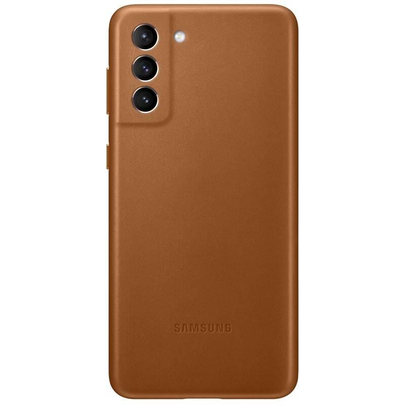 Kryt na mobil Samsung Leather Cover na Galaxy S21 hnědý