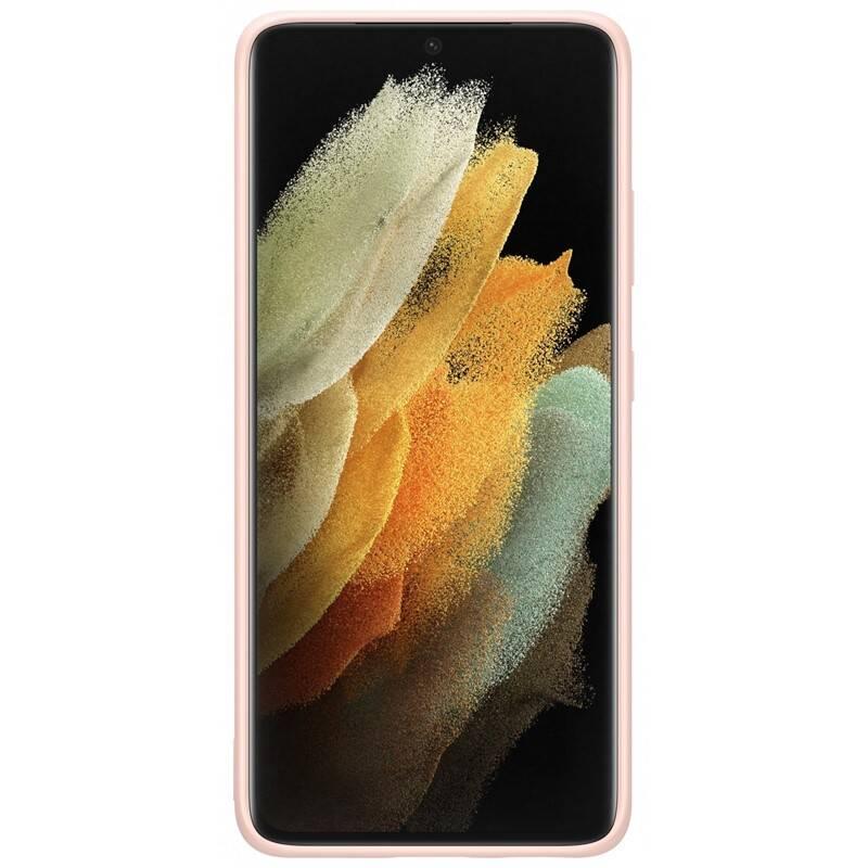 Kryt na mobil Samsung Silicone Cover na Galaxy S21 Ultra růžový