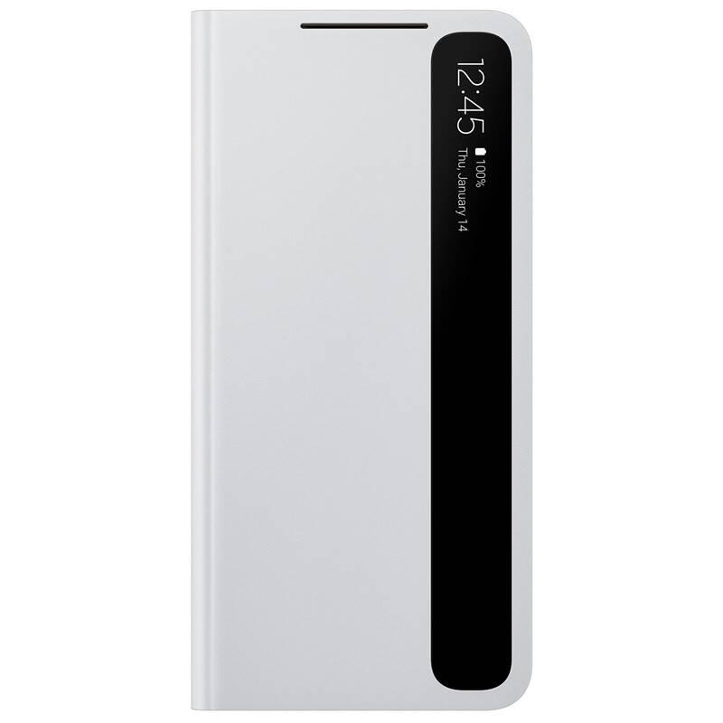 Pouzdro na mobil flipové Samsung Clear View na Galaxy S21 šedé