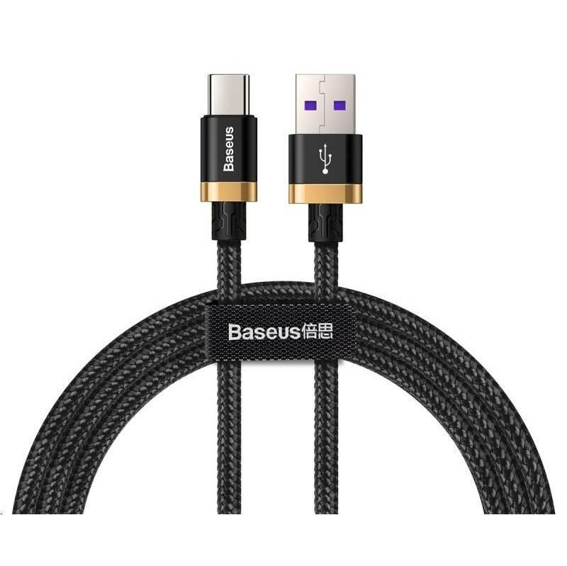 Kabel Baseus HW Flash Charge USB USB-C, 40W, 1m černý zlatý
