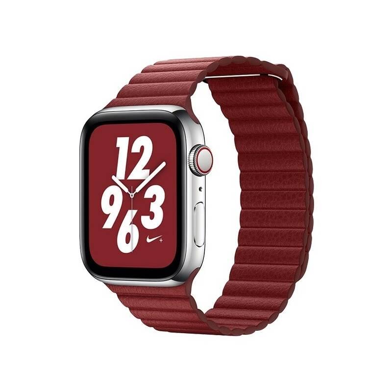 Řemínek COTEetCI Loop Band na Apple Watch 38 40mm, kožený, magnetický červený