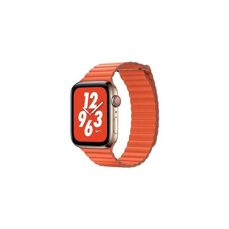 Řemínek COTEetCI Loop Band na Apple Watch 38 40mm, kožený, magnetický oranžový