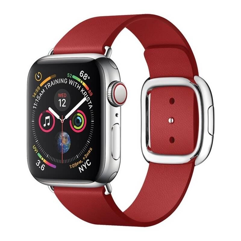 Řemínek COTEetCI Nobleman na Apple Watch 42 44mm, kožený, magnetický červený