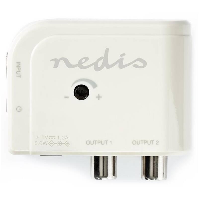 Zesilovač Nedis CATV, Max. zesílení 15 dB, 50-694 MHz, 2 výstupy, konektor IEC