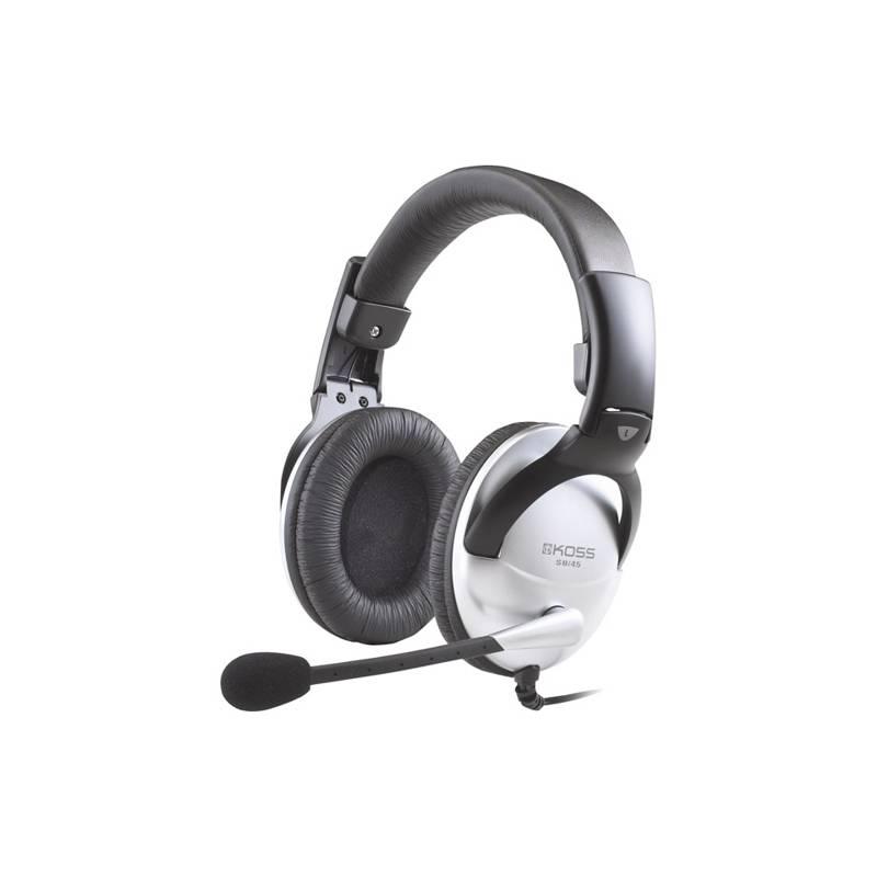 Headset Koss SB 45 černý stříbrný, Headset, Koss, SB, 45, černý, stříbrný