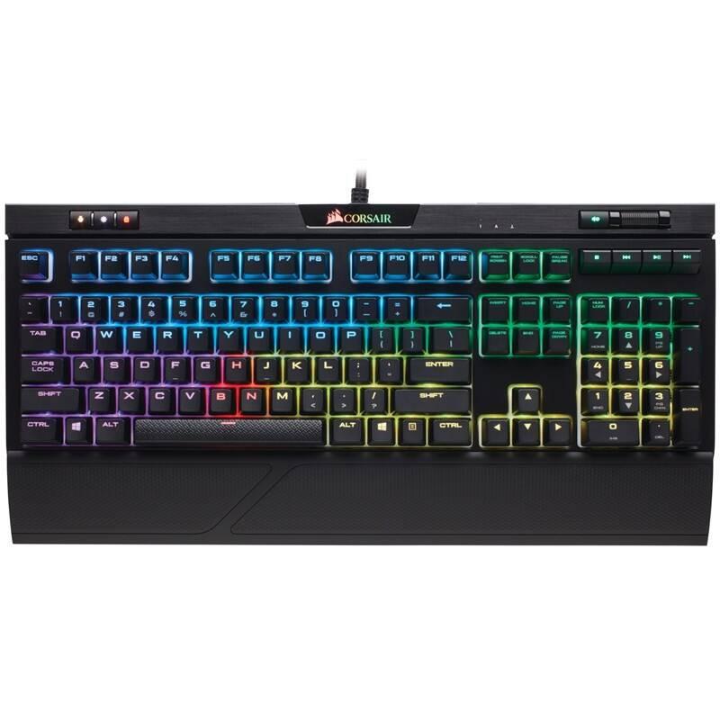 Klávesnice Corsair STRAFE RGB MK.2, Cherry MX Silent, US černá, Klávesnice, Corsair, STRAFE, RGB, MK.2, Cherry, MX, Silent, US, černá