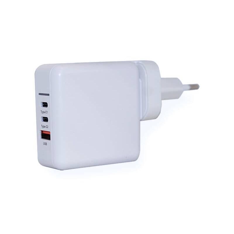 Nabíječka do sítě ER Power 65W GaN PD 2x USB-C, USB-A QC 3.0 bílá