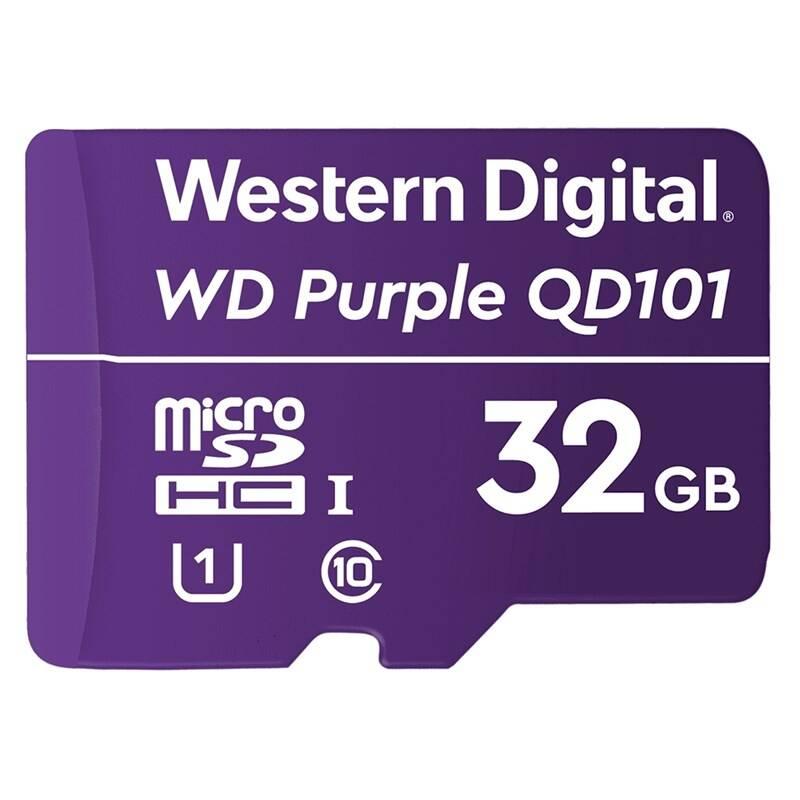Paměťová karta Western Digital Purple microSDHC 32GB UHS-I U1, Paměťová, karta, Western, Digital, Purple, microSDHC, 32GB, UHS-I, U1