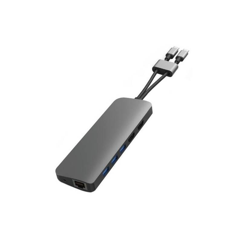 USB Hub HyperDrive VIPER 10 ve 2 USB-C Hub šedý, USB, Hub, HyperDrive, VIPER, 10, ve, 2, USB-C, Hub, šedý