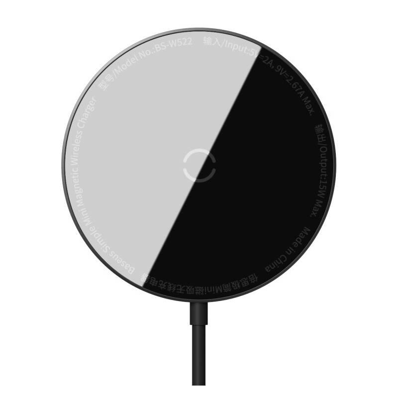 Bezdrátová nabíječka Baseus Simple Mini Magnetic Magsafe pro iPhone 12 Series černá