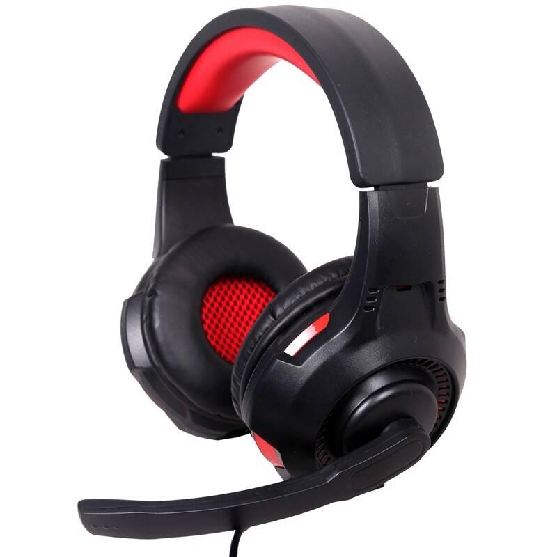 Headset Gembird GHS-U-5.1-01, 5.1 surround černý červený