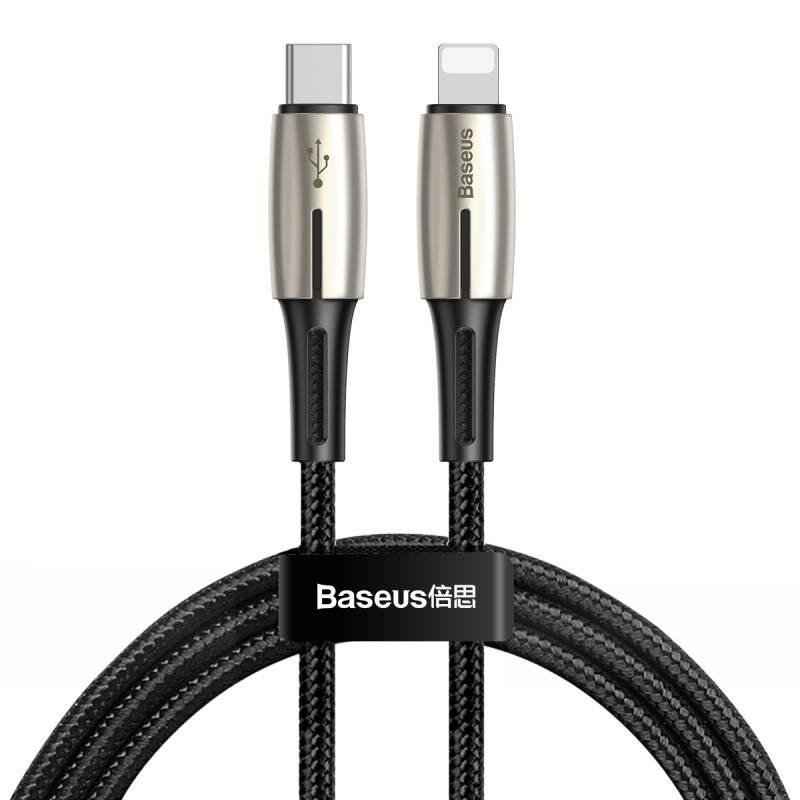 Kabel Baseus USB-C Lightning, PD 18W, 1,3m černý