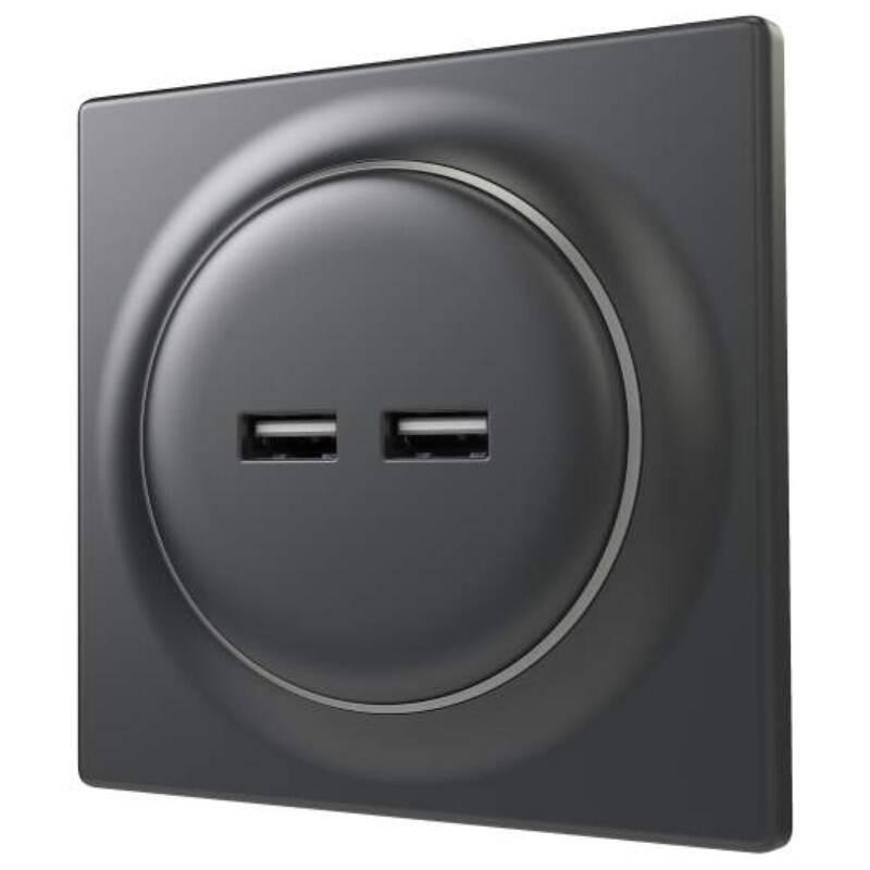 Zásuvka Fibaro Walli USB zásuvka, matná