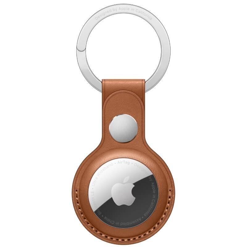 Apple AirTag kožená klíčenka - sedlově hnědá