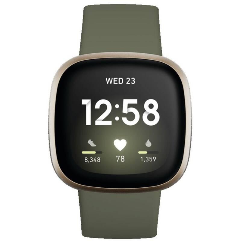 Chytré hodinky Fitbit Versa 3 - Olive Green Soft Gold Aluminum