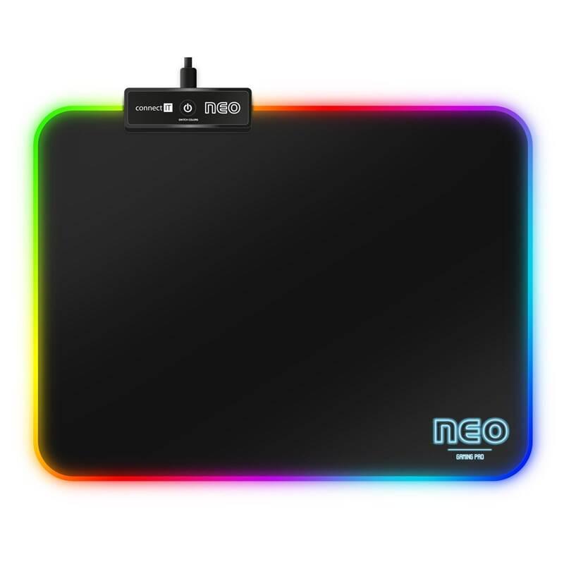 Podložka pod myš Connect IT NEO RGB, vel. S 32 x 24,5 cm černá