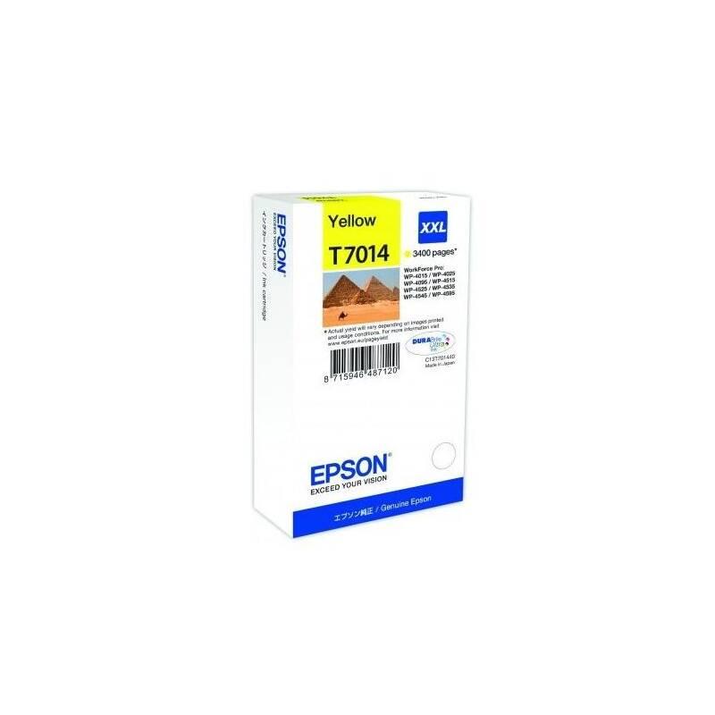 Inkoustová náplň Epson T70144010, 3400 stran - originální žlutá, Inkoustová, náplň, Epson, T70144010, 3400, stran, originální, žlutá