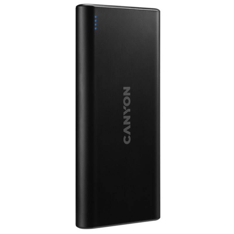 Powerbank Canyon 10000 mAh, Micro USB USB-C černá
