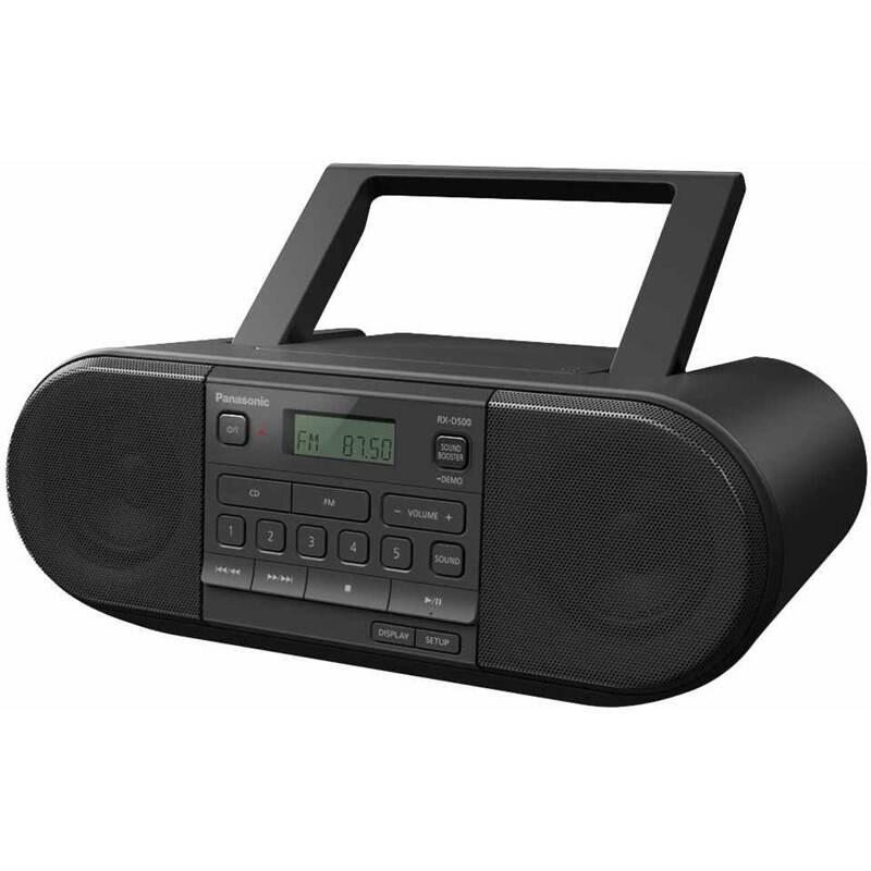 Radiopřijímač s CD Panasonic RX-D500EG-K černý, Radiopřijímač, s, CD, Panasonic, RX-D500EG-K, černý