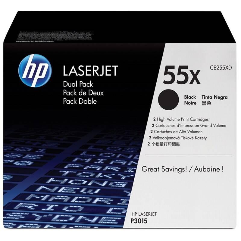 Toner HP 55X, 2x13 000 stran, 2-pack černý
