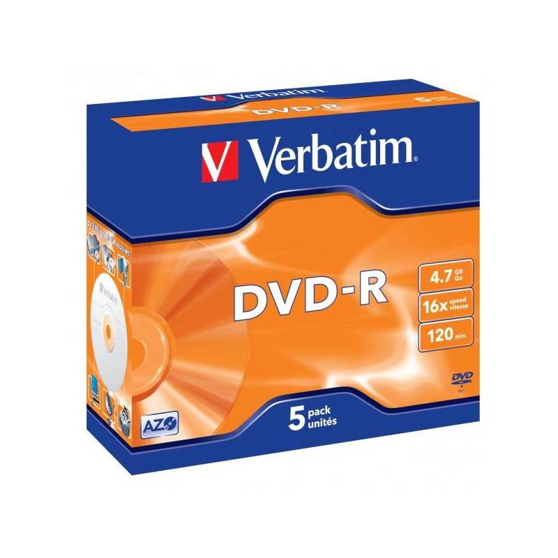 Disk Verbatim DVD-R 4,7GB, 16x, jewel box, 5ks, Disk, Verbatim, DVD-R, 4,7GB, 16x, jewel, box, 5ks