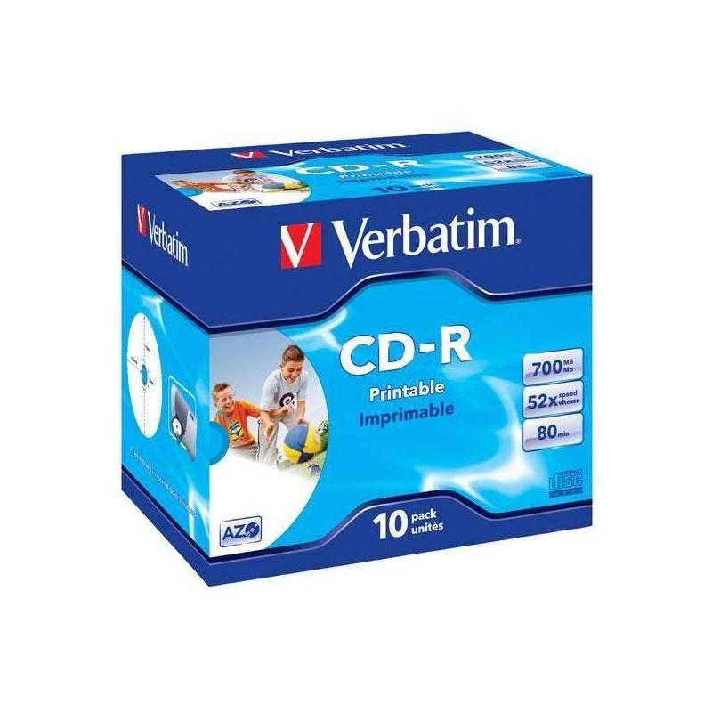 Disk Verbatim Printable CD-R DLP 700MB 80min. 52x, jewel box, 10ks
