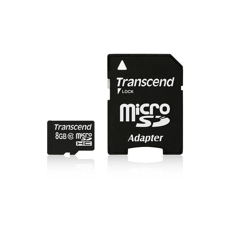 Paměťová karta Transcend MicroSDHC 8GB Class10 adapter, Paměťová, karta, Transcend, MicroSDHC, 8GB, Class10, adapter
