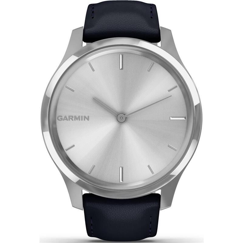 Chytré hodinky Garmin vivomove3 Luxe Silver Blue Leather Band, Chytré, hodinky, Garmin, vivomove3, Luxe, Silver, Blue, Leather, Band