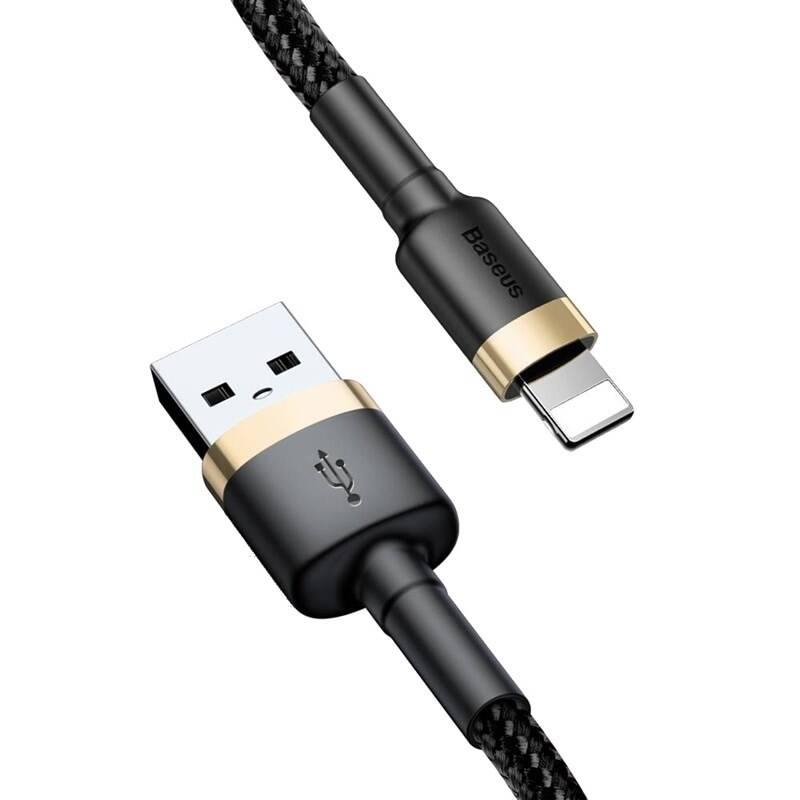 Kabel Baseus Cafule USB Lightning, 0,5m černý zlatý