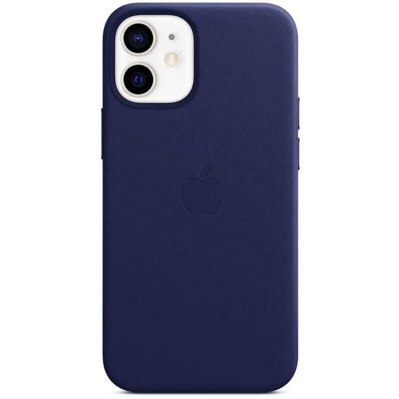 Kryt na mobil Apple Leather Case s MagSafe pro iPhone 12 mini - temně fialový