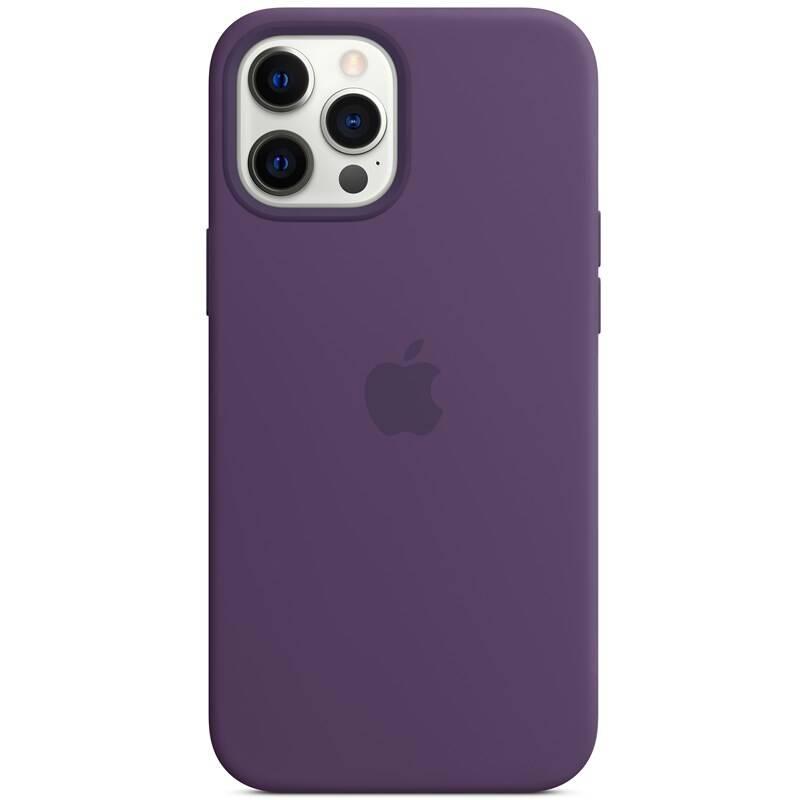 Kryt na mobil Apple Leather Case s MagSafe pro iPhone 12 Pro Max - temně fialový