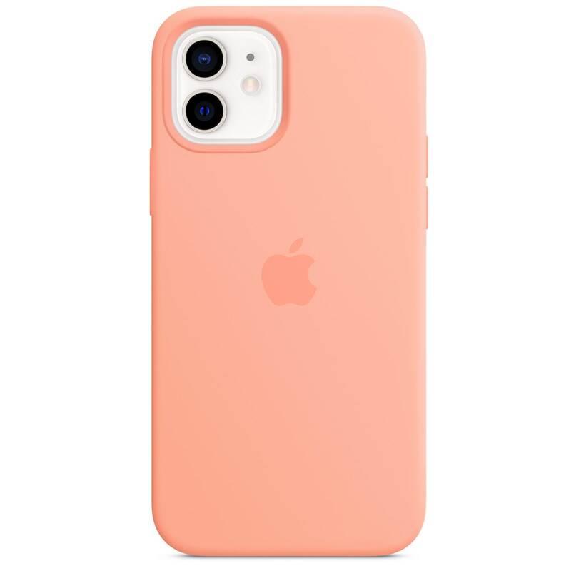 Kryt na mobil Apple Silicone Case s MagSafe pro iPhone 12 mini - melounově oranžový