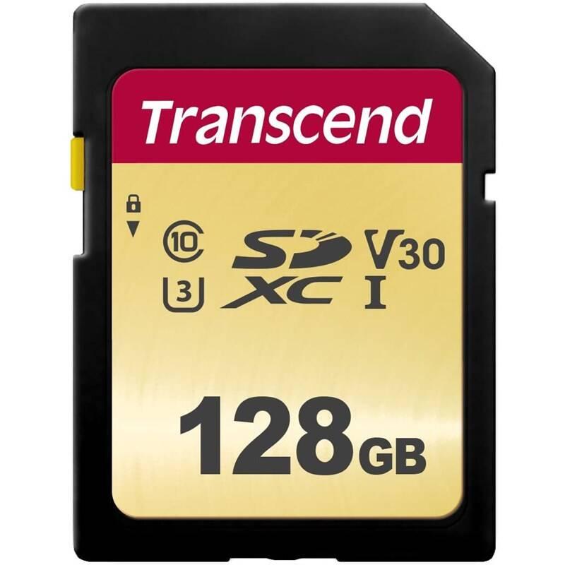 Paměťová karta Transcend 500S SDXC 128GB UHS-I U3