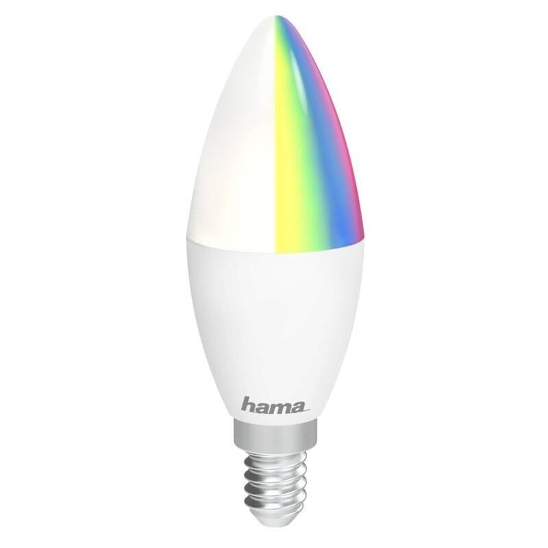 Chytrá žárovka Hama SMART WiFi LED, E14, 4,5 W, RGB, stmívatelná