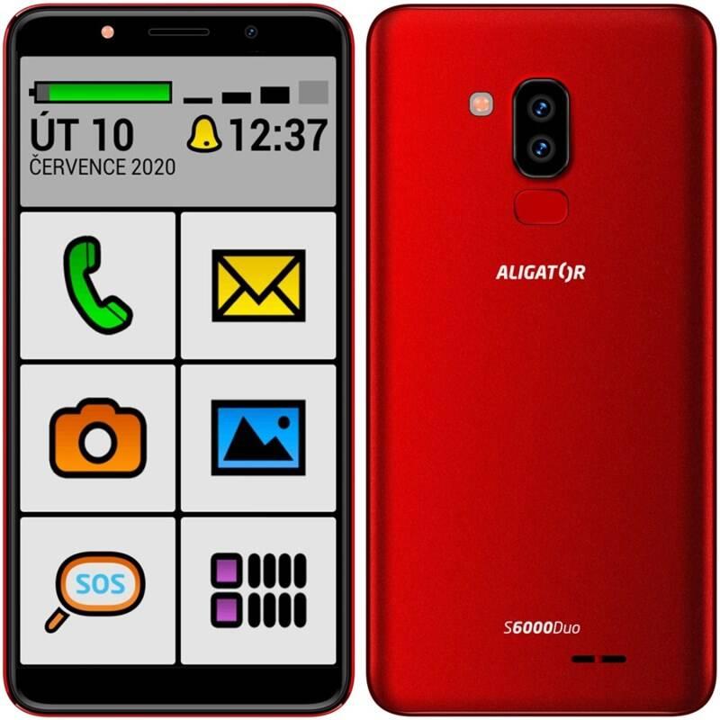 Mobilní telefon Aligator S6000 Senior červený