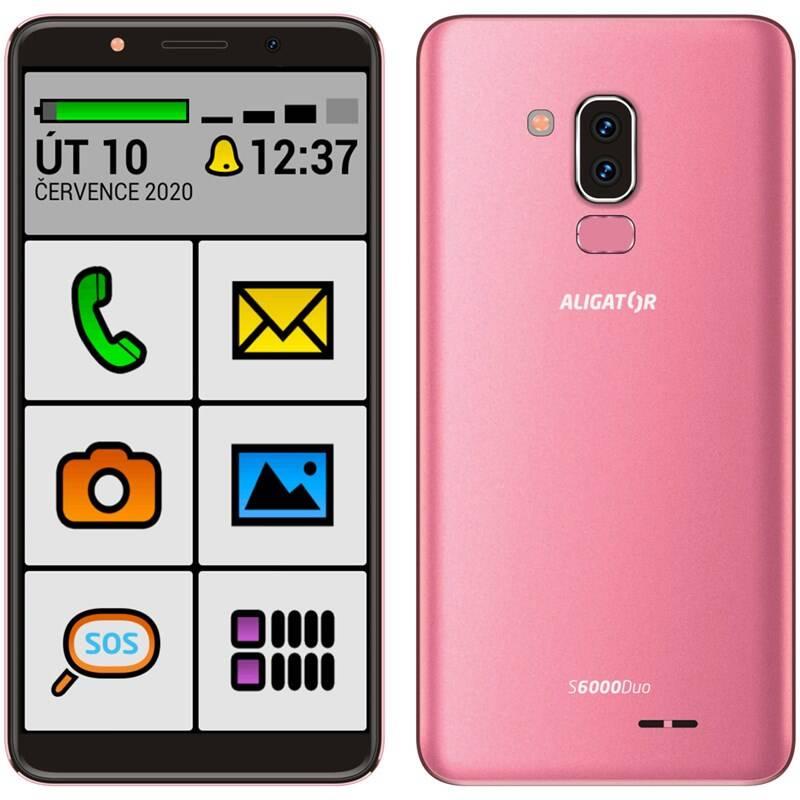 Mobilní telefon Aligator S6000 Senior růžový, Mobilní, telefon, Aligator, S6000, Senior, růžový