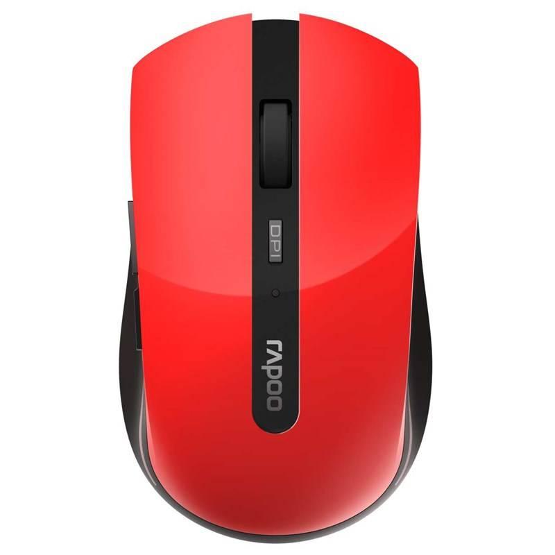 Myš Rapoo 7200M červená, Myš, Rapoo, 7200M, červená