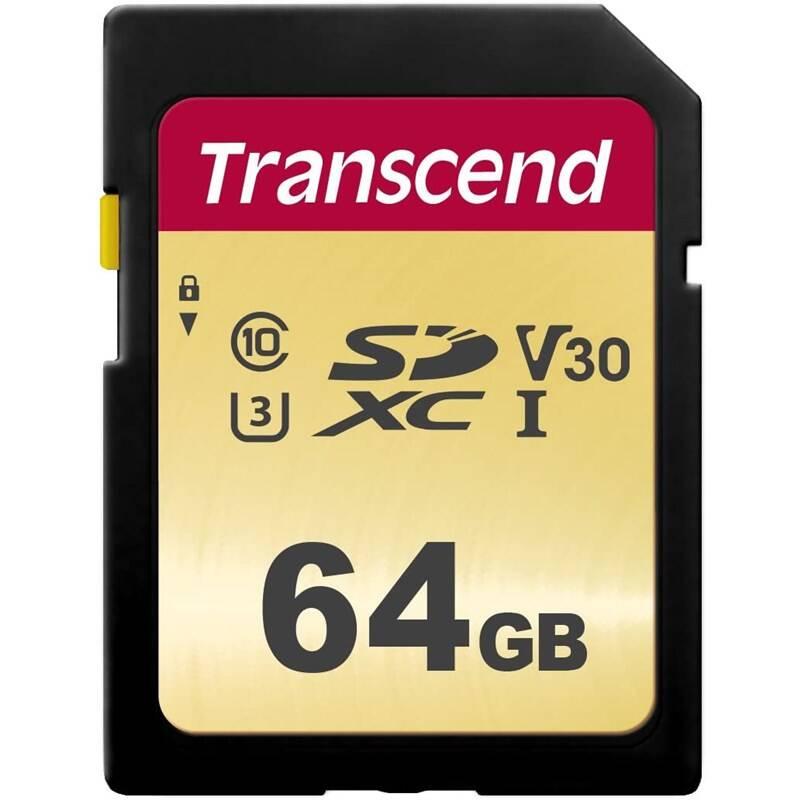 Paměťová karta Transcend 500S SDXC 64GB UHS-I U3, Paměťová, karta, Transcend, 500S, SDXC, 64GB, UHS-I, U3